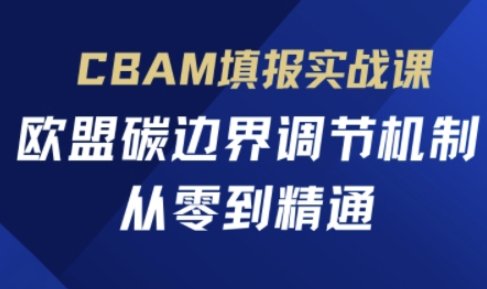 CBAM填报实战课，欧盟碳边界调节机制，从零到精通-爱尚学堂