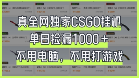 真全网独家CSGO挂G，单日捡漏1k+【揭秘】-爱尚学堂